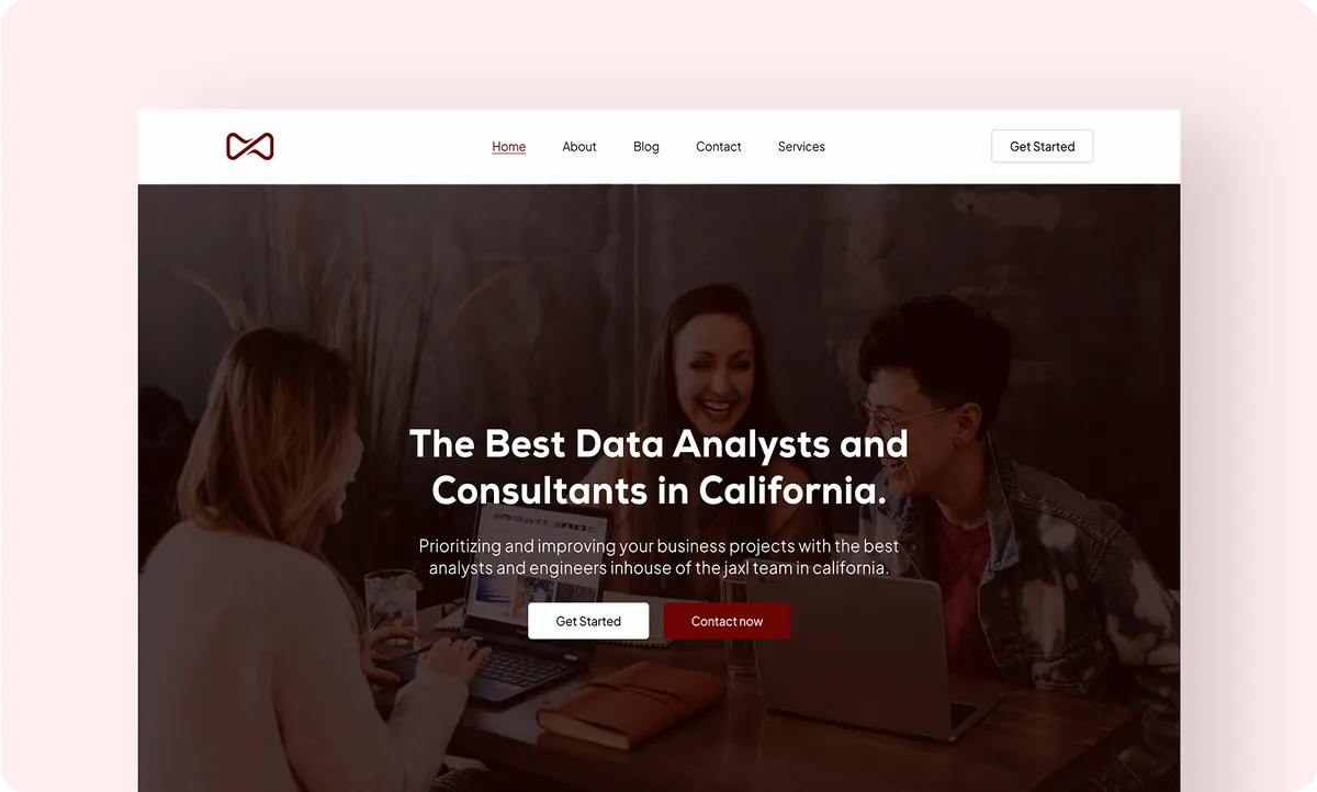 ACME landing page design mockup
